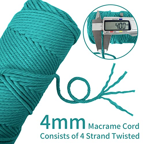 LEREATI Macrame Cord 4mm x 100m, Thick Macrame Rope Natural Cotton Rope Craft String - Image 3