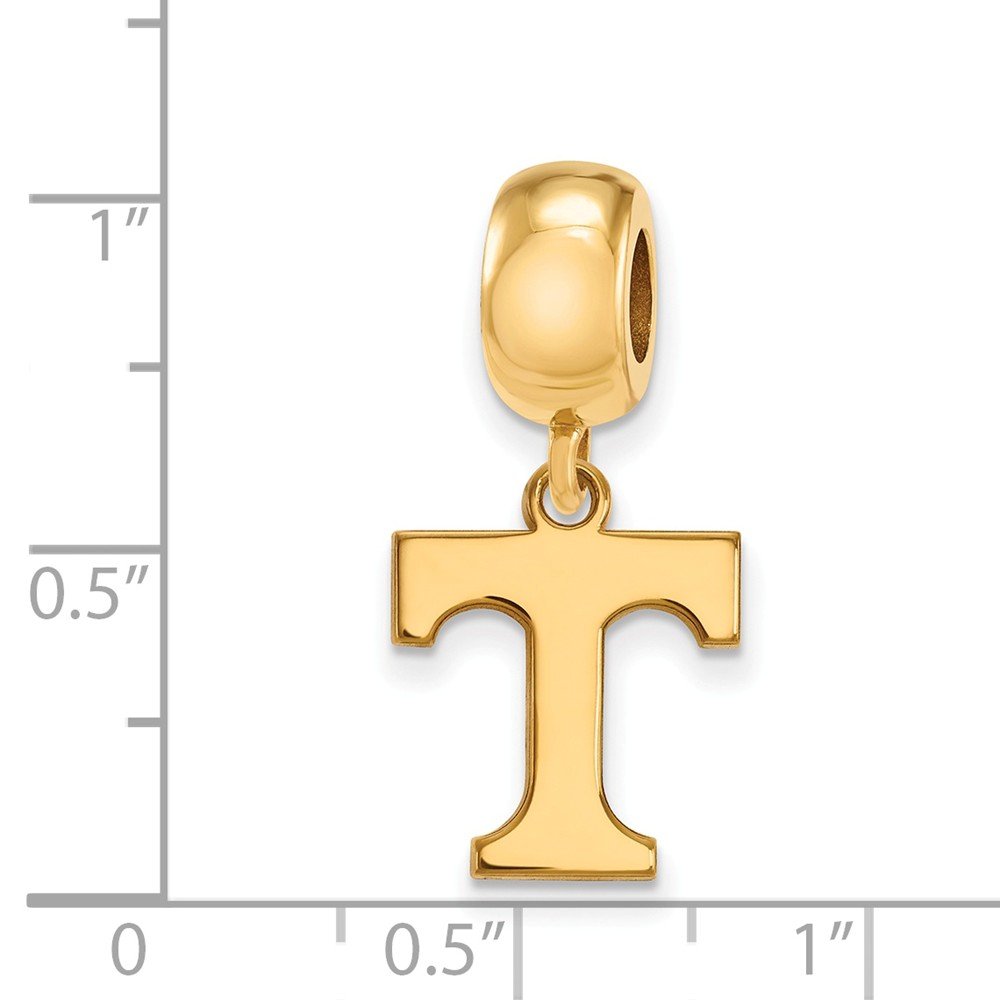 Tennessee Bead Charm Small (1/2 Inch) Dangle (Gold Plated)