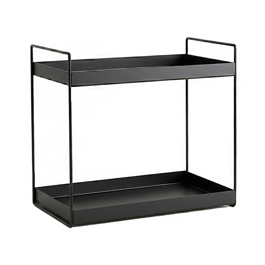2-Tier Metal Shelf | Heavy-Duty Iron Rack Shelf | Rust-Resistant Black Display Organizer | Indoor Balcony Plant Stand & Storage Shelf for Home, Kitchen, Bathroom-image-22