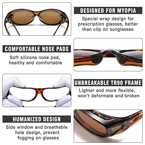 Duco Sonnenbrille für Herren und Damen – Polarisierte Unisex Überbrille