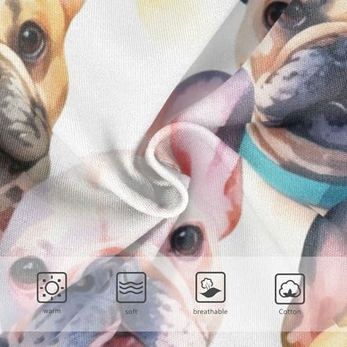 Watercolor French Bulldog Puppy Panties for Girl Toddler Girls Underwear Cotton Animal Briefs Kids Undies 2t3