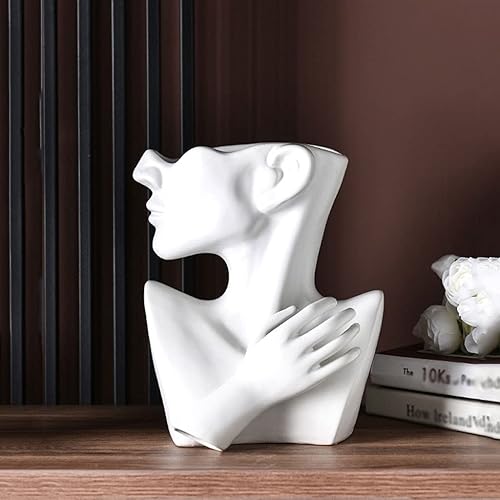 Miniatura 4 de SHUTING2020 Chinese feng Shui Statue Sculpture Nordic Modern Minimalist Art Portrait Living Room Flower Arrangement Ceramic Personality Vase Home