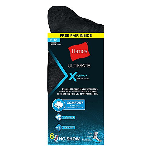 Chaussettes homme Hanes Ultimate X-Temp lot de 6 paires respirantes noires