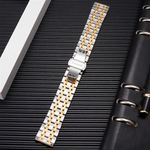 Bracelet de montre de rechange or argent noir acier 20mm - 5