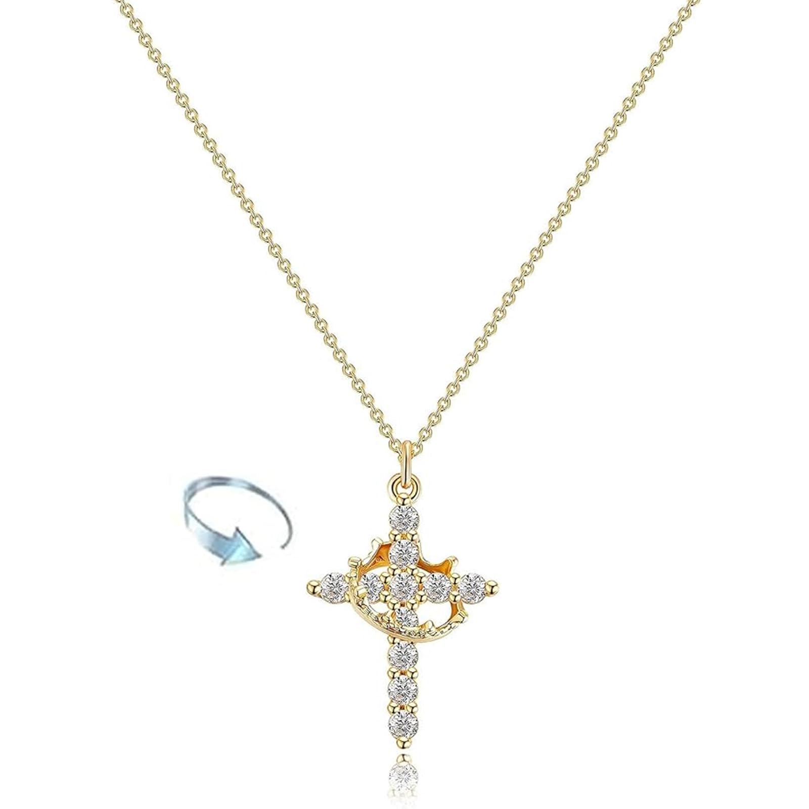 Zytiqt Golden Cross Necklace for Women, Gift for Girls & Women
