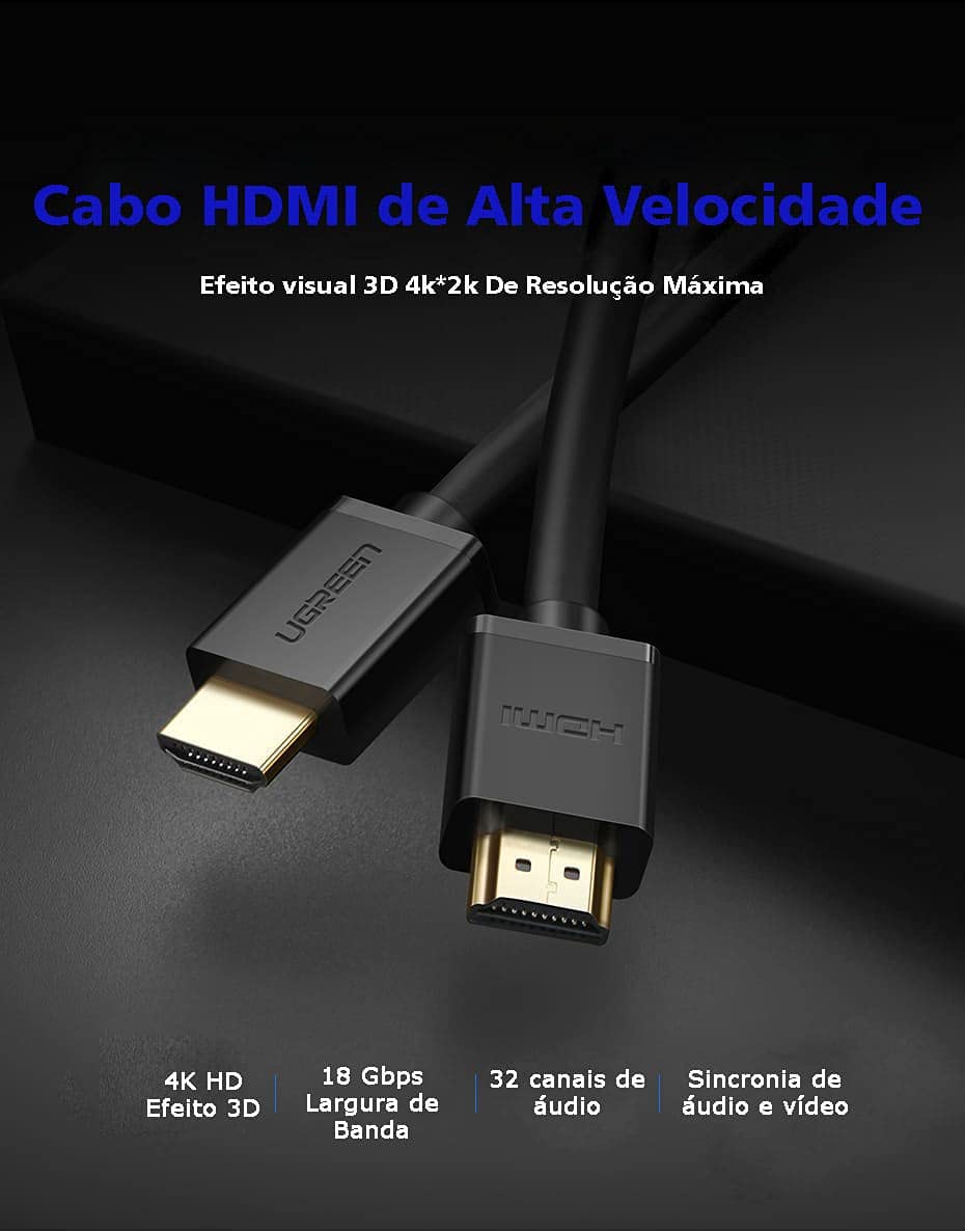 UGREEN HD104 Yüksek Hızlı 4K HDMI Kablo 50 CM