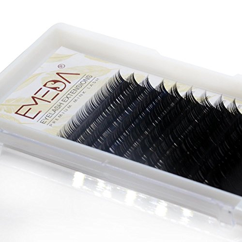 Extensiones de pestañas EMEDA Extensiones de pestañas con rizos Mix C de 0.07 mm Pestañas pestañas individuales Extensiones de pestañas visuales de 8-15 mm para uso en salón (C-0.07-mix) Cover