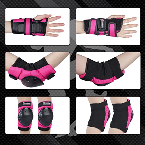 Haomaomao Adult/Child Knee Pads Elbow Pads Wrist Pads Protective Gear Set,For Youth Skateboarding Cycling Skateboard Riding Roller Bike Inline Skating Biking Bmx Bicycle Scooter Skates Outdoor Sports #TOP4