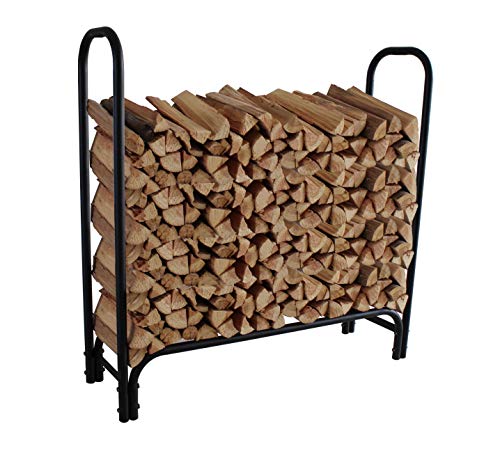 Black Friday price 4ft Firewood Rack Outdoor Log Holder for Fireplace Heavy Duty Wood Stacker for Patio Deck Metal Kindling Logs Storage Stand Steel Tubular Wood Pile Racks Outside Fire place Tools
