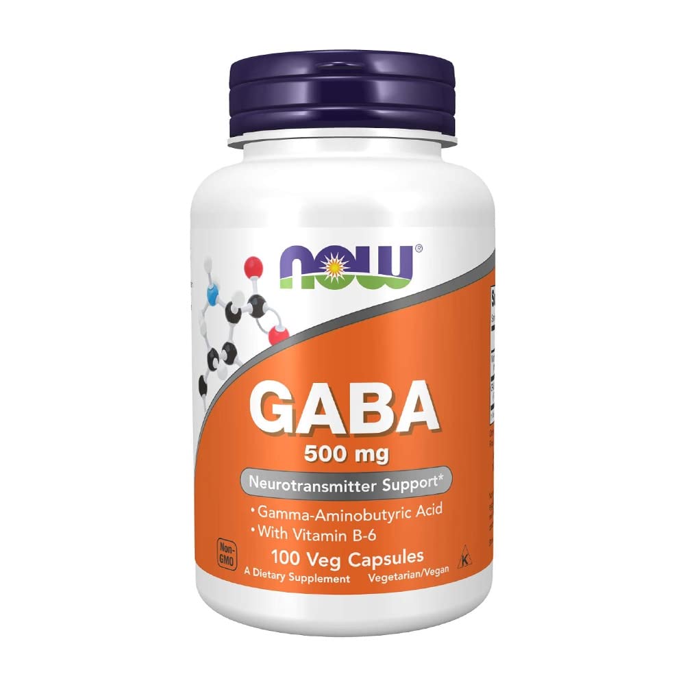NOW Gaba 500mg, 100 Veg Capsules