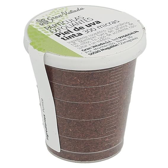 Particelle Scrub per Pelle d'Uva Inchiostro 300 Micron | Ideale per gel, Scrub e Saponi | Alto contenuto di minerali e antiossidanti | Ingredienti cosmetici | 500 cc