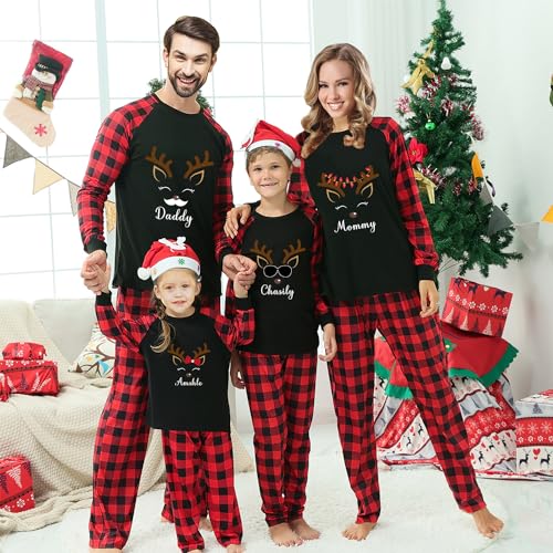 SLML Personalized Matching Family Christmas Pajamas Custom Name Christmas Pajamas Gift For Family Couple Xmas Holiday3