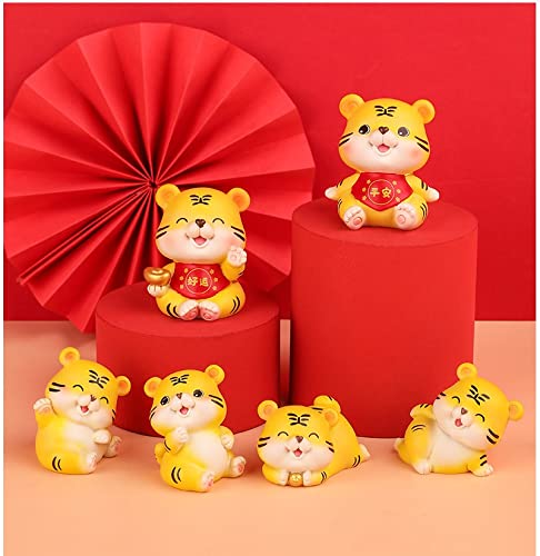 Amazon.co.jp: 虎の置物 トラちゃん 樹脂 中華風 福字 財運 平安