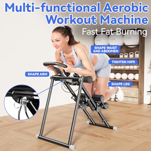 Image of Stair Stepper & Ab Machine by SEWD, 2-in-1 Cardio Workout Equipment with Adjustable Handlebar & Large Pedals, 90% Pre-Assembled Fitness Equipment, Quickly Switch from Stepper to Abdominal Machine