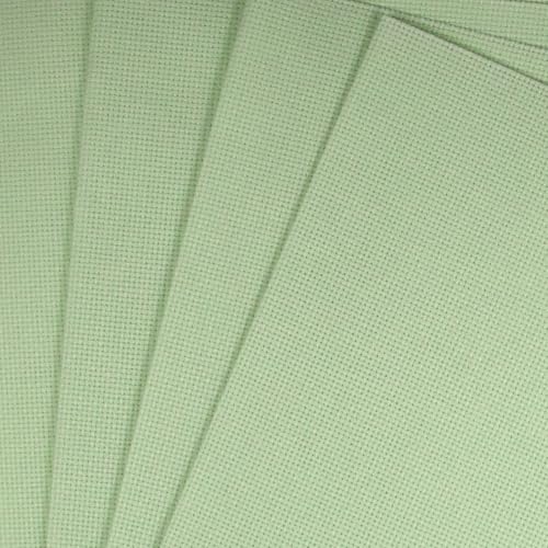 Image of KCS 4 /6 pc of 12 inch x 18 inch 30cmx45cm 16CT Counted Cotton Aida Cloth Cross Stitch Fabric (Light Green, 4 pc)