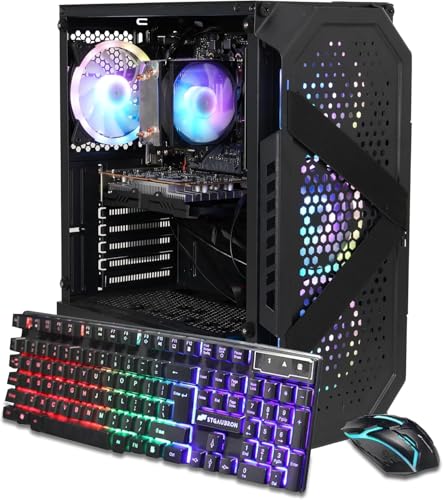 STGAubron Gaming PC Computer Desktop, Intel Core i7-6700 up to 4.0G, GeForce RTX 3060 12G, 32G DDR4, 2T SSD, WiFi 6, BT 5.0, RGB Fan x4, Windows 11 Home