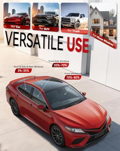 Image of WALLMATE Car Window Film 35% VLT Blocks 99% UV & IR Rays, Privacy Film Heat Resistant Scratch Resistant Sun Shade Auto Film Roll (35% Charcoal Black,20x240 Inch)