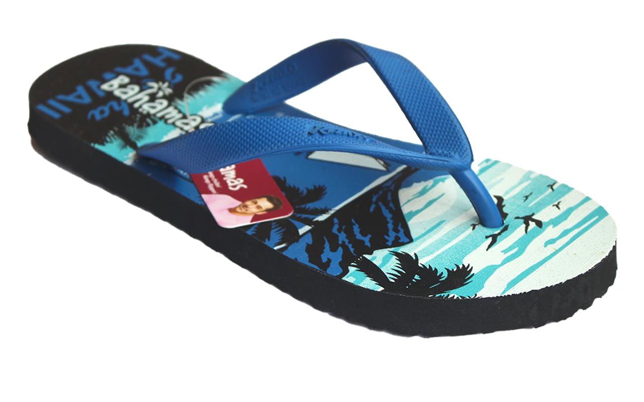 RELAXO Printed Hawai Flip flopS Slippers for Mens (BLUE, 6) (Blue Black, 10) (B0D5YX54B8) Amazon Price History, Amazon Price Tracker