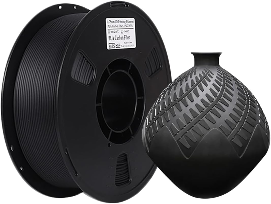 CAKERS 3D Printer Filament 1.75mm|Dimensional Accuracy+/-0.02mm,Length 330m|3D Printing Filament,1kg(2.2lbs)/Spool|3D Printer Supplies Accessories,Black,PETG Carbon Fiber