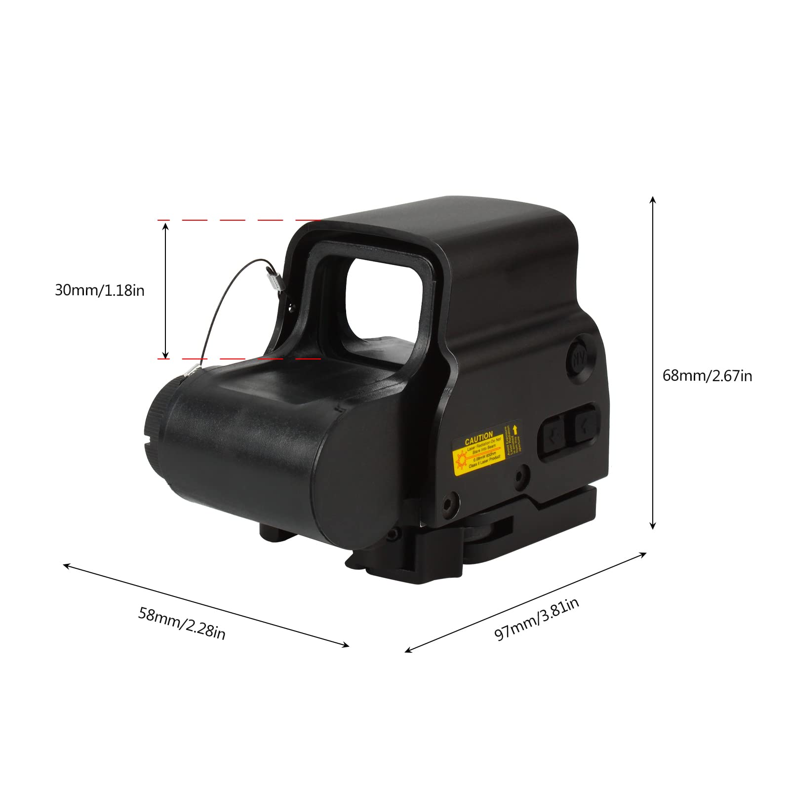 Tactical Red & Green Illumination Holosight 20mm Rail Reflex Sight Scope Point Visor Holográfico Sight CJ/MZJ-9 (Tipo C)