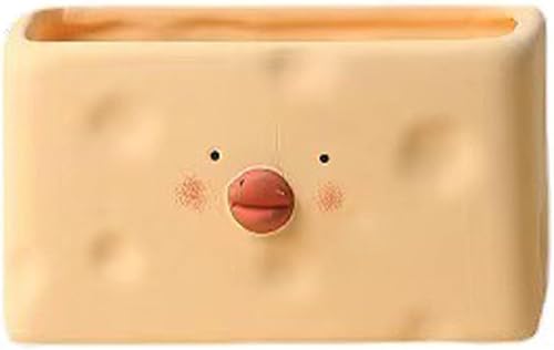 TOPINCN Maceta amarilla de cerámica para pollitos de dibujos animados, maceta para suculentas para interiores y exteriores, decoración del jardín