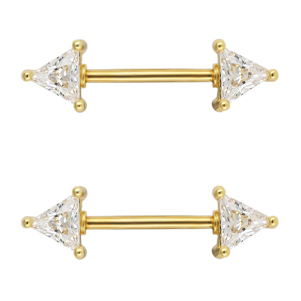 Excepro Nipplerings Barbell 316L Surgical SS Black CZ Nipple barbell Shiny Nipple Piercing Fairyland