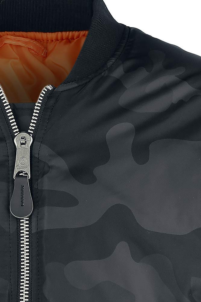 Brandit MA1 Hombre Cazadora Bomber Negro 100% Nailon