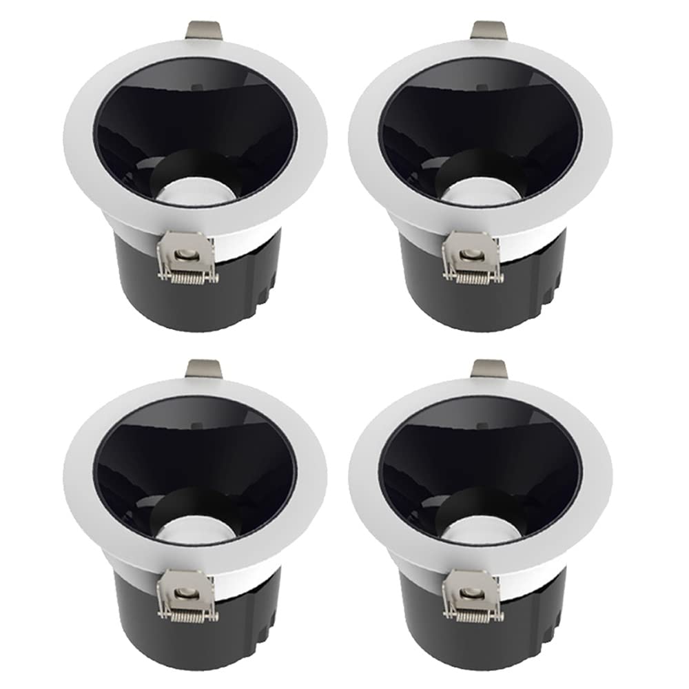 GTHTUHFD 4Pack Adjustable Angle Black Cup Downlight Canless Pot Light Rotatable Spotlight 2In 3In 4In Eyeball Ceilling Potlight 5W,10W,15W,24W Replacement Conversion Kit,24w-6000k