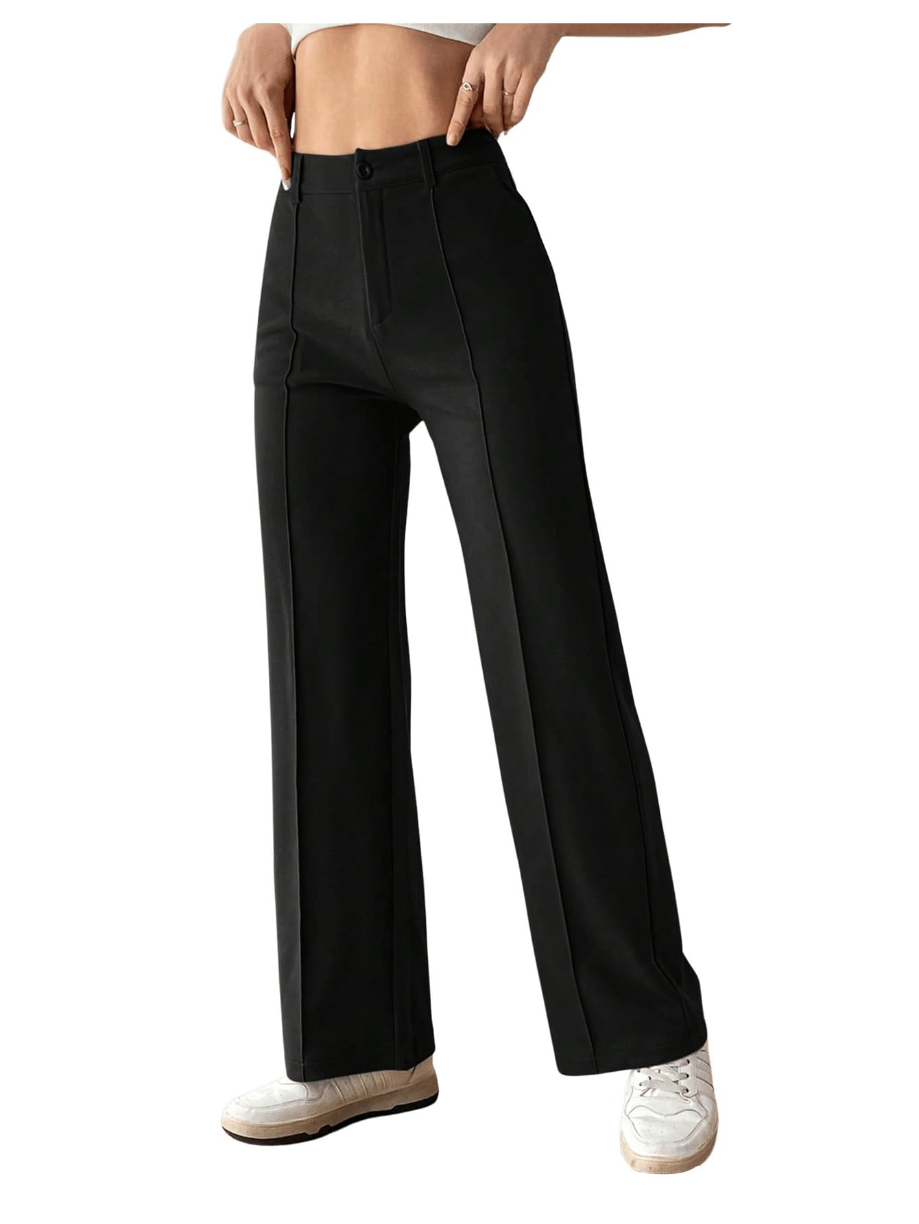 SHENHE Womens Straight Leg Dress Pants High Waisted Slacks Casual Work Office Pants Trousers