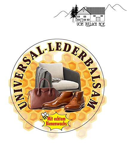 vom Pullach Hof Lederbalsam Universal 250ml mit echtem Bienenwachs zur Pflege und Reinigung von Schuhe Lederbekleidung Möbel Handtaschen Motorradbekleidung Zaumzeug Sättel Bienen Wachs Leder