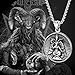 OIDEA Leviathan Satanic Brimstone Cross Necklace for Men - Alchemical Symbol, Double Sided, Baphomet Satan Goat Necklace, Stainless Steel Pendant Necklace, Satan Church Jewelry Gift