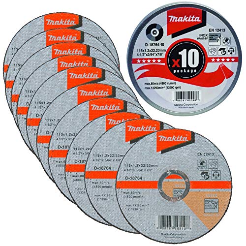 Makita MAKD1876410 Lot de 10 disques à tronçonner 115 mm