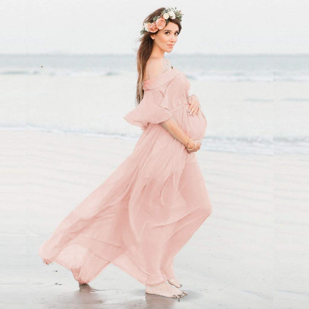 Vetement Maternite Grossesse Allaitement Grande Taille Photographie maternité Enceintes Volants Robe Manches Solides Femmes Accessoires Pas Cher Chic Shooting Photo Casual Pyjamas