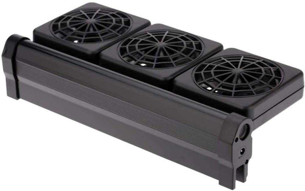 KAIXIN Aquarium Chillers Cooling Fan,Adjustable Aquarium Water Cooling Fan Fish Tank Cold Wind Chiller 2 Level for Salt/Fresh Water (3 Fan)