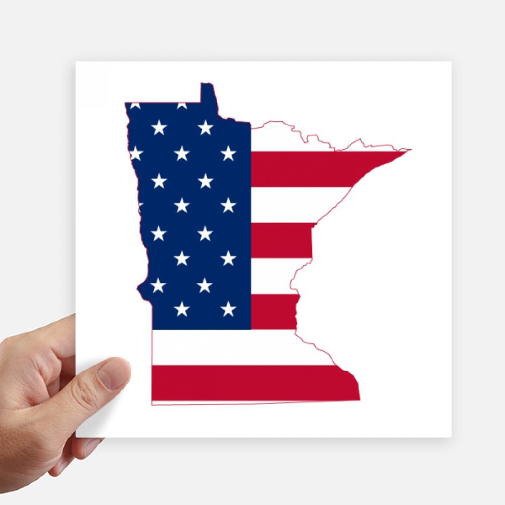Sticker Minnesota Etats-Unis forme drapeau autocollant carré 20 cm pour valise et motobike