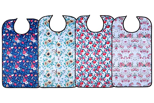 bavoirs pour adulte lavables réutilisables imperméables avec ramasse-miettes en option 86,4 x 45,7 cm pour femme Cover