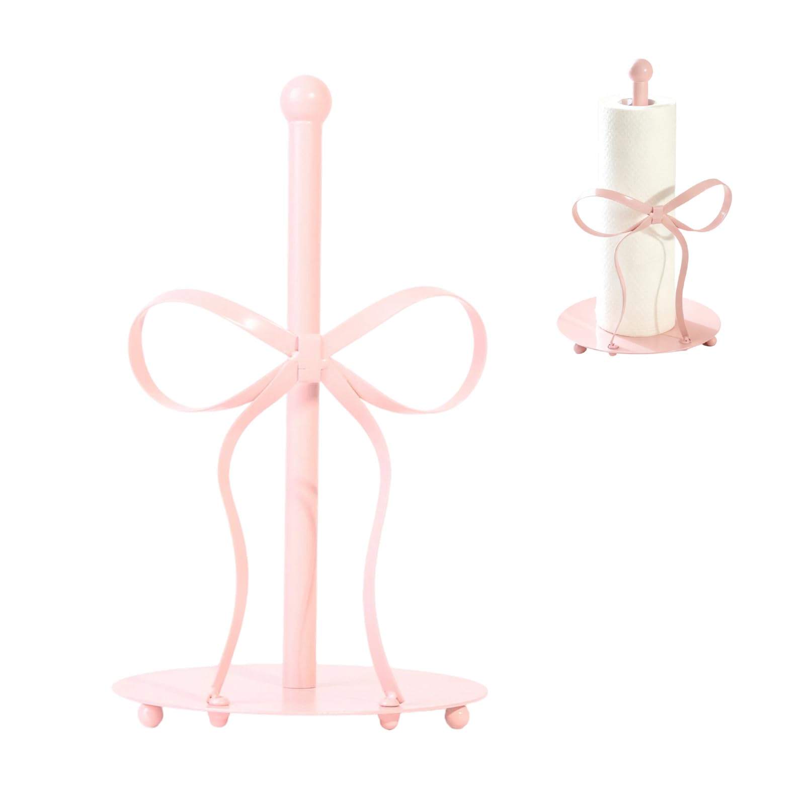 Pink Cute Kitchen Roll Holder, Pink Toilet Roll Holder, Elegant Kitchen Accessories, Bow Paper Towel Holder, Girly Gifts for Women
