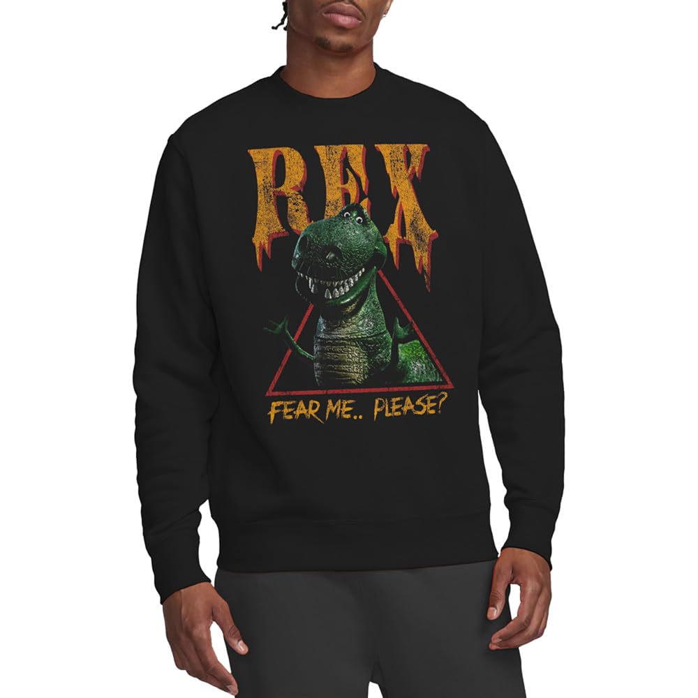 Disney Toy Story Rex Fear Me Unisex Sweatshirt, Black, Large