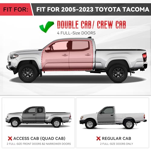 Image of Running Boards fit for Toyota Tacoma Double Cab Crew Cab 2005-2023