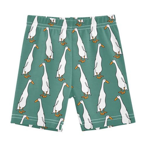 JHKKU Girls Cute Indian Runner Ducks Shorts Cotton Cartwheel Bike Kids Biker Under Dress Dance Short Girl Clothes 8Y