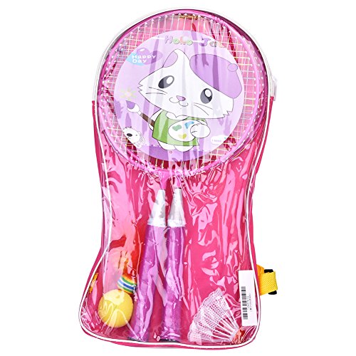 Dilwe - Juego de Raquetas de bádminton para niños (1 par, Carbono), Color Rosa
