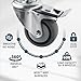 POWERTEC 3 Inch Threaded Stem Caster Wheels Set of 4 with Brake & 600 lbs Loads, Heavy Duty Stem Casters, Dual Locking TPR Rubber Castor Wheels for Furniture, Cart, Dolly & Workbench (17201V)