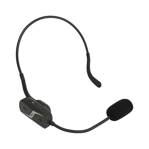 Sistema de Auriculares con Micrófono Inalámbrico, Conjunto de Micrófono de Cabeza Inalámbrico 2.4G con Transmisor y Receptor para Guía de Compras, Enseñanza, Discurso, Fitness, Reuniones, etc.