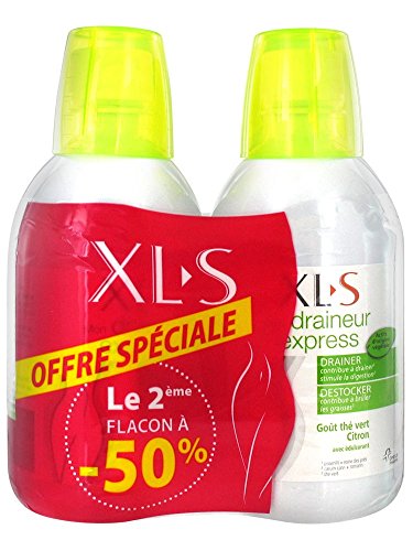 XLS Draineur Express Lot de 2 x 500 ml - Thé Vert - Citron