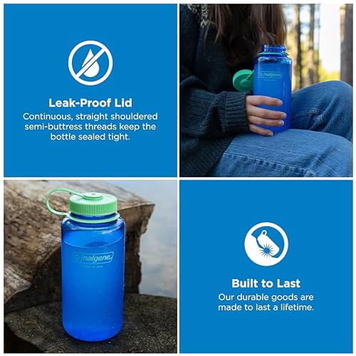Image of Nalgene 32 oz Wide Mouth Water Bottle | BPA-Free, Durable & Leak Proof, Lightweight Bottle for Hiking & Gym, Work & Travel