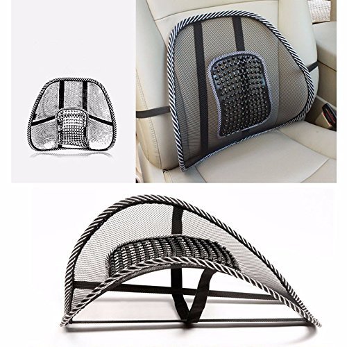 BSBDA Car Seat Chair Cushion Lumbar Back Support for Car Seat Chair Office Massage Mesh Ventilate Pain Relief Cushion Pad
