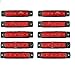 Produktbild 10x Rot Begrenzungsleuchten Seitenmarkierungsleuchten 6 LED 12V 24V Positionsleuchten für LKW, Anhänger, Wohnmobil, Wohnmobil, Pickup, Traktor, LKW, SUV, Boot,