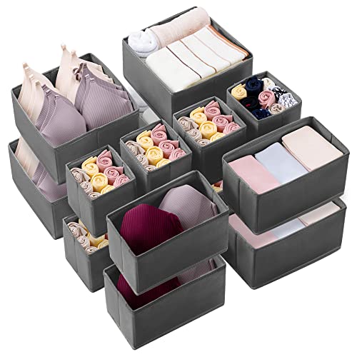Image of Kootek 16 Pack Drawer Organizer Clothes, Dresser Drawer Organizers for Clothing Fabric Foldable Closet Organizers and Storage Bins for Baby Clothes, Nursery, Underwear, Bras, Socks
