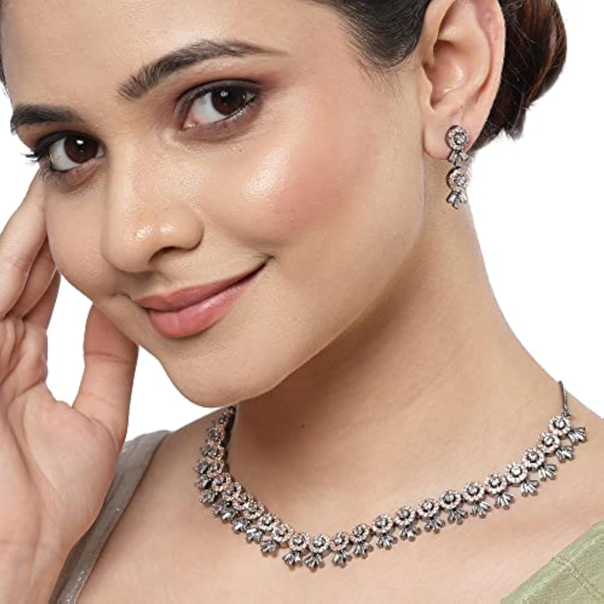 American Diamond Studded Necklace & Earring Set