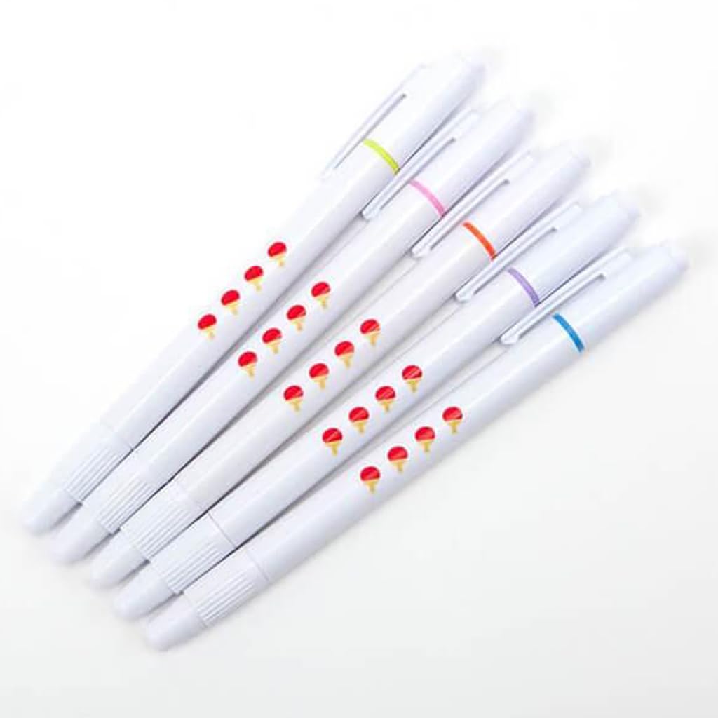 蛍光ペン5本入り Amazon.co.jp: 卓球ラケット柄 蛍光ペン （逆側にボールペン） 5本